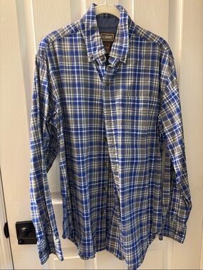 Schmidt Men's Blue Plaid Button-Down Shirt